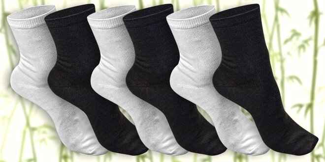 12 párů klasických ponožek s bambusem