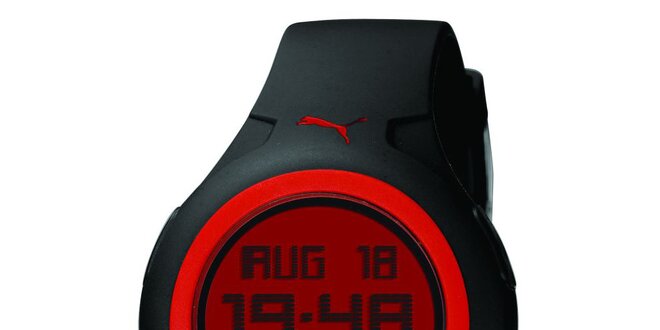Pánské černo-červené digitální hodinky Puma