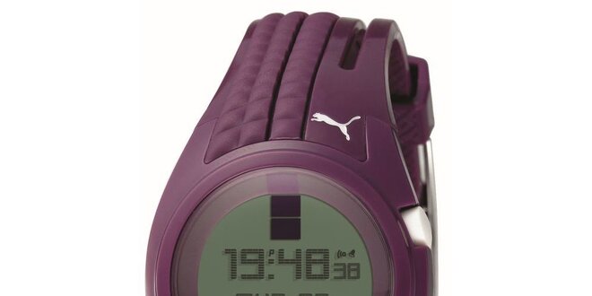 Dámské fialové digitální hodinky Puma