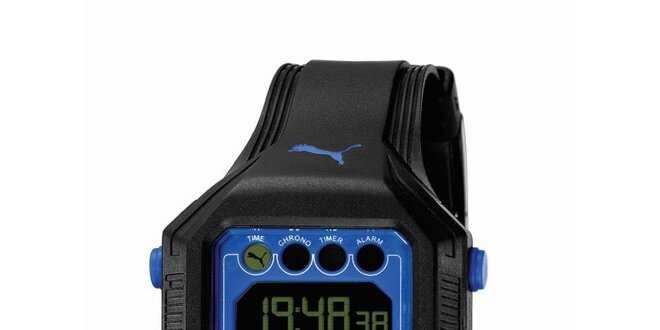 Pánské černo-modré digitální hodinky Puma