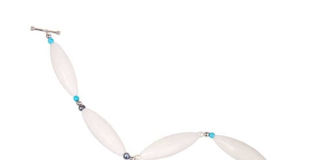 Dámský perlový náramek Arla s modrými korálky