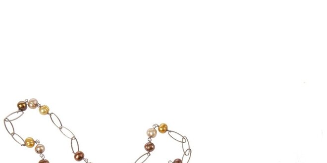 Dámský stříbrný náhrdelník Arla s barevnými perlami