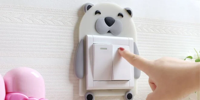 Veselé 3D silikónové ozdoby na vypínač