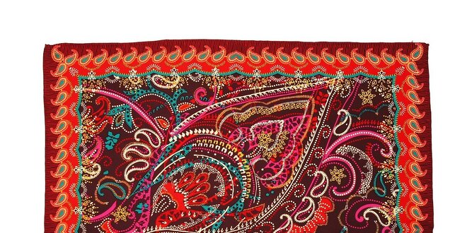 Pestrobarevný hedvábný šátek Fraas