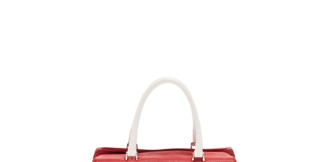 Dámská červeno-bílá kožená kabelka Renata Corsi