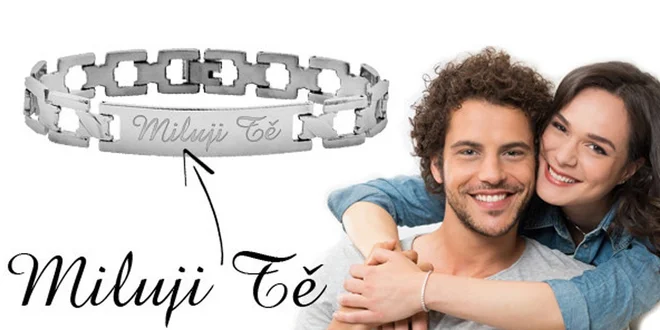 Pánský ocelový náramek s rytinou na přání