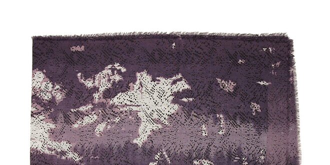 Tmavě fialový batikovaný šátek Fraas