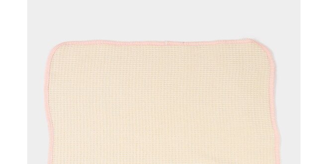 Dětská meruňová deka s růžovým lemem  a potiskem Naf Naf