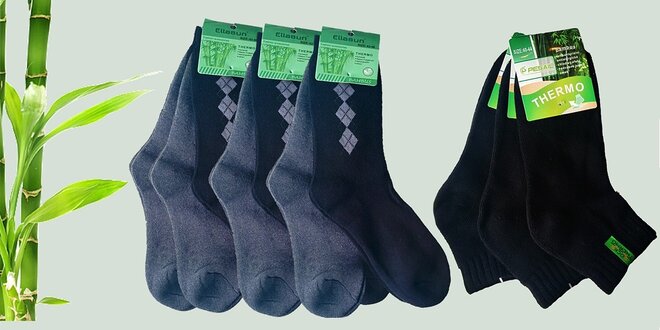 7 párů bambusových thermo ponožek
