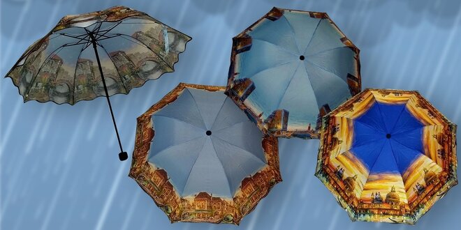 Deštníky s motivy starobylých měst