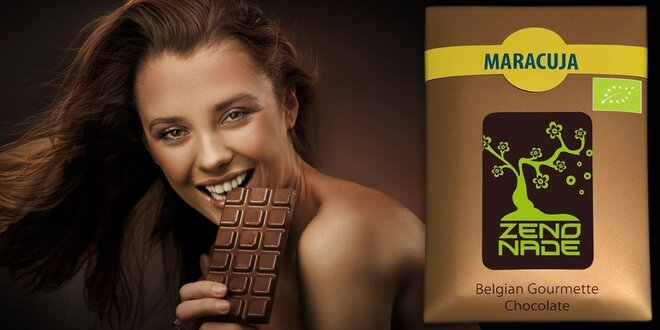 Hořká belgická bio čokoláda s příchutí maracuji
