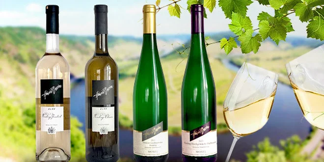 Výběr moselských Rieslingů. 3 nebo 5 lahví