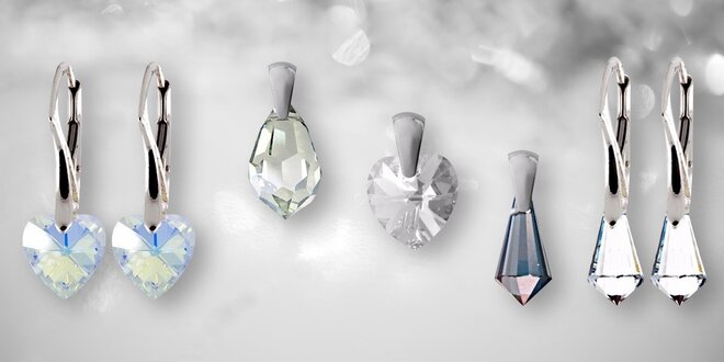 Stříbrné šperky s křišťálovými komponenty
