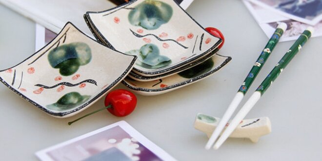 Dárková porcelánová sada sushi nádobí pro 4 osoby