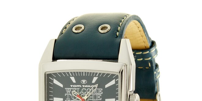 Pánské královsky modré analogové hodinky s nápisem Tom Tailor