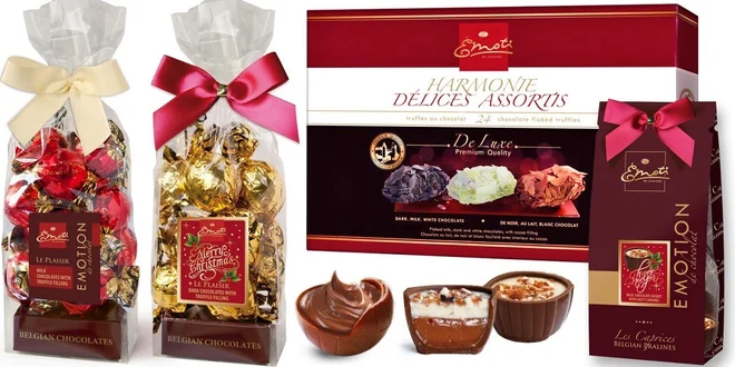 Balíček belgických pralinek a lanýžů Emoti