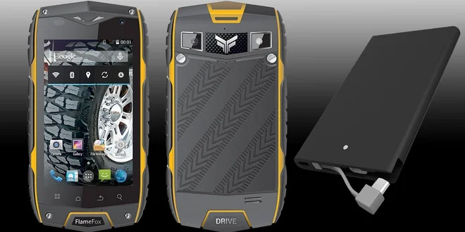 Odolný smartphone FlameFox Drive s powerbankou
