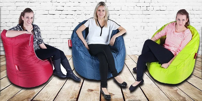 Designové sedací vaky různých tvarů a barev
