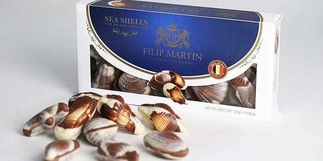 Sladké mořské plody z pravé belgické čokolády