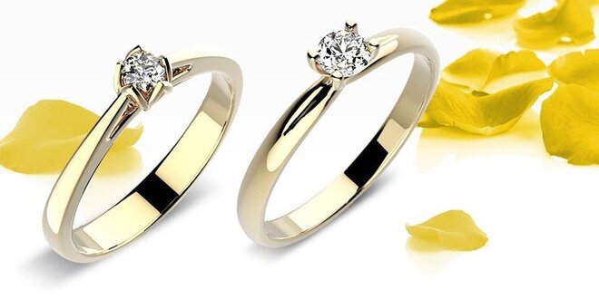 Překrásné zásnubní prsteny ze žlutého zlata