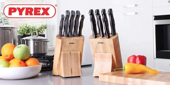 6dílná sada nožů PYREX v dřevěném bloku