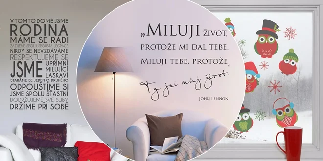 Vánoční či velkoformátové samolepky