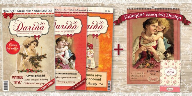 Vintage časopis Darina a kalendáře 2016