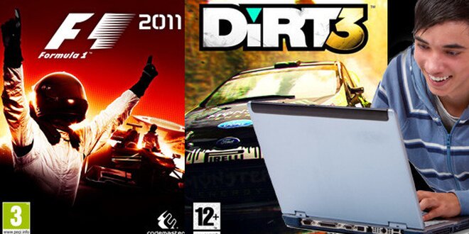Dvě počítačové hry: F1 2011 a Dirt 3