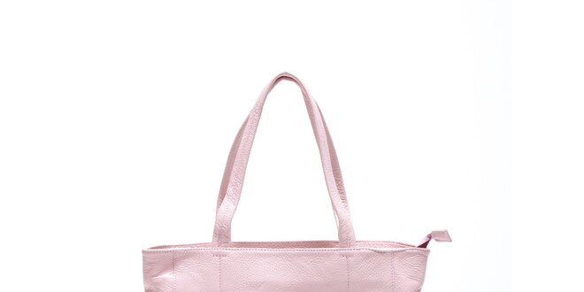 Dámská jemně růžová kožená kabelka Carla Ferrari