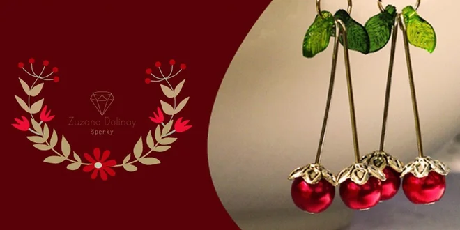 Slušivé handmade třešňové náušnice
