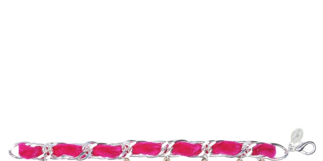 Dámský růžový náhrdelník Escapulario s dřevěnými přívěsky