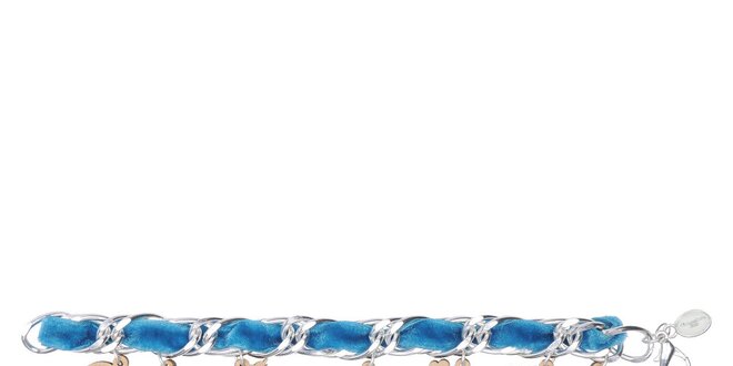 Dámský modrý náhrdelník Escapulario s dřevěnými přívěsky