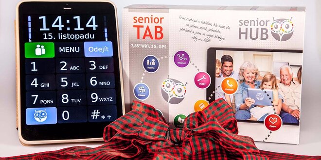 Přehledný tablet pro seniory včetně telefonní aplikace