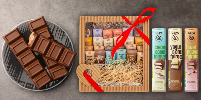 6 ks balenia fair trade čokoládových tyčiniek, aj mixy