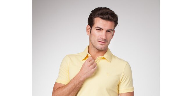 Pánské světle žluté bavlněné polo tričko Bendorff