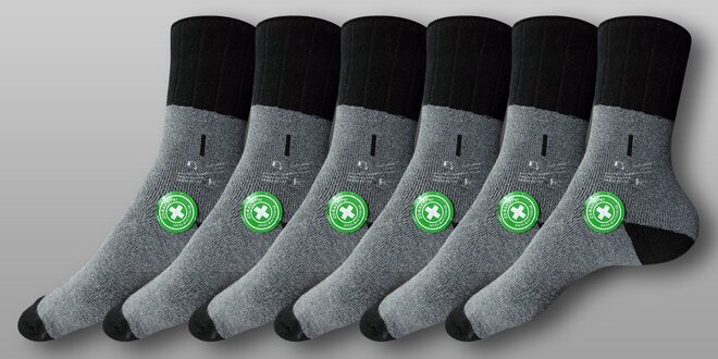 6 párů zdravotních termo ponožek