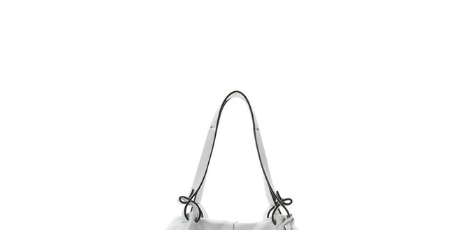 Dámská bílá kožená kabelka s černými lemy Abbacino