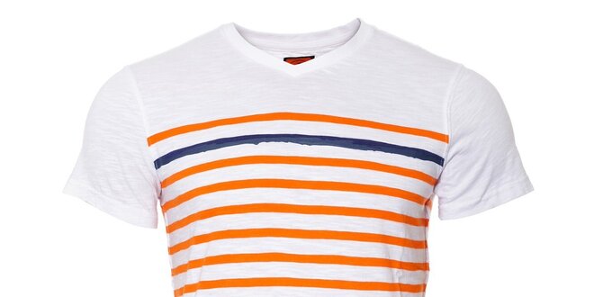 Pánské tričko SixValves s oranžovými proužky
