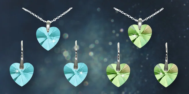 Srdíčková souprava šperků Swarovski Elements
