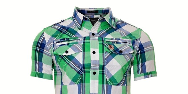 Pánská modro-zelená kostkovaná košile SixValves