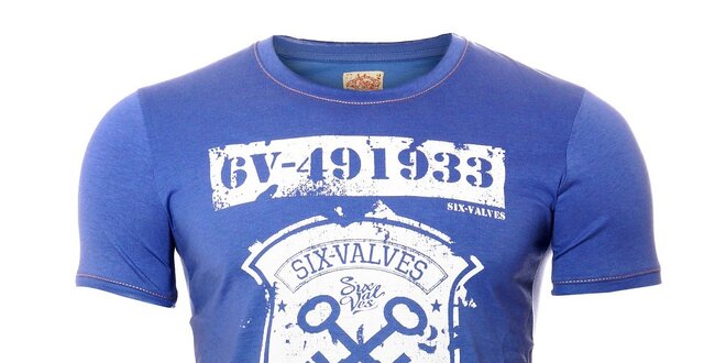 Pánské světle fialové tričko SixValves s bílým potiskem