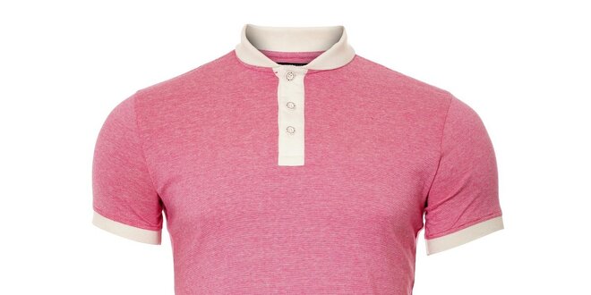Pánské růžové tričko s knoflíčky
