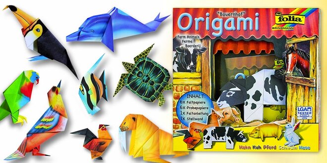 Sada na výrobu origami zvířátek