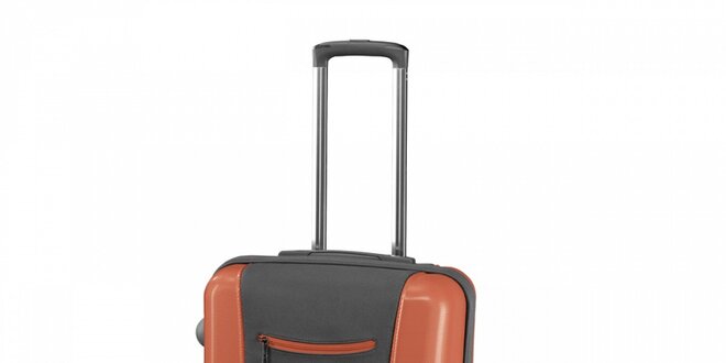 Šedo-oranžový kufr Esprit střední