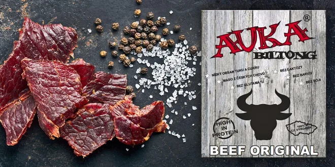 Sušené hovězí maso Auka Biltong, 75 g
