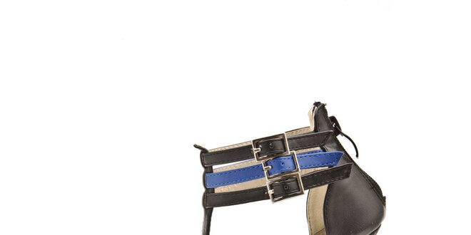 Dámské černo-modré sandálky na jehlovém podpatku Boaime