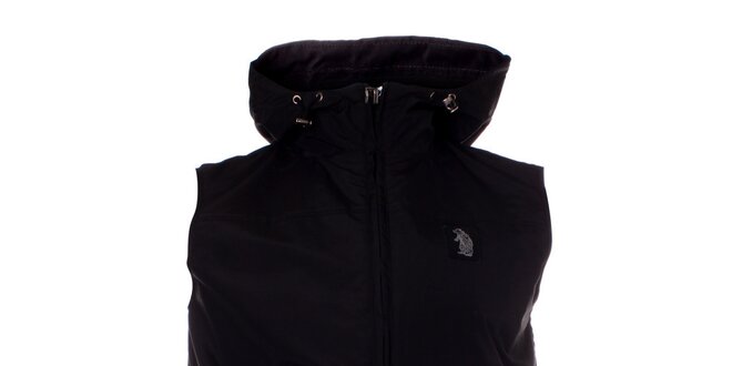Pánská černá vesta Refrigue s kapucí