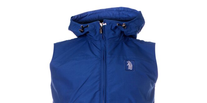 Pánská sytě modrá vesta Refrigue s kapucí