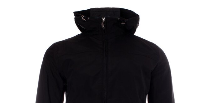 Pánská černá jarní bunda Refrigue s kapucí