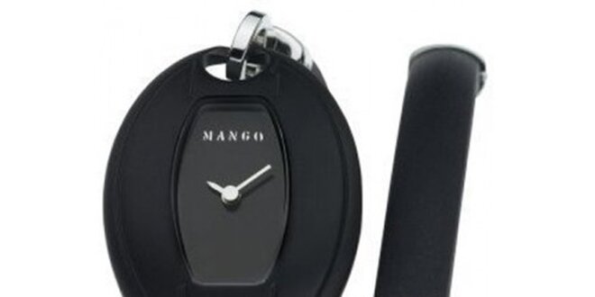 Dámske hodinky Mango s černým ciferníkem a PVD povlakem, řemínkem z oceli,
